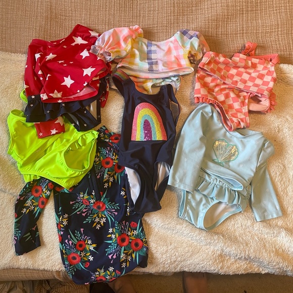 Cat & Jack Swim Lot Of 2 Month Baby Girl Swimsuits Poshmark
